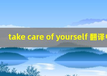 take care of yourself 翻译中文